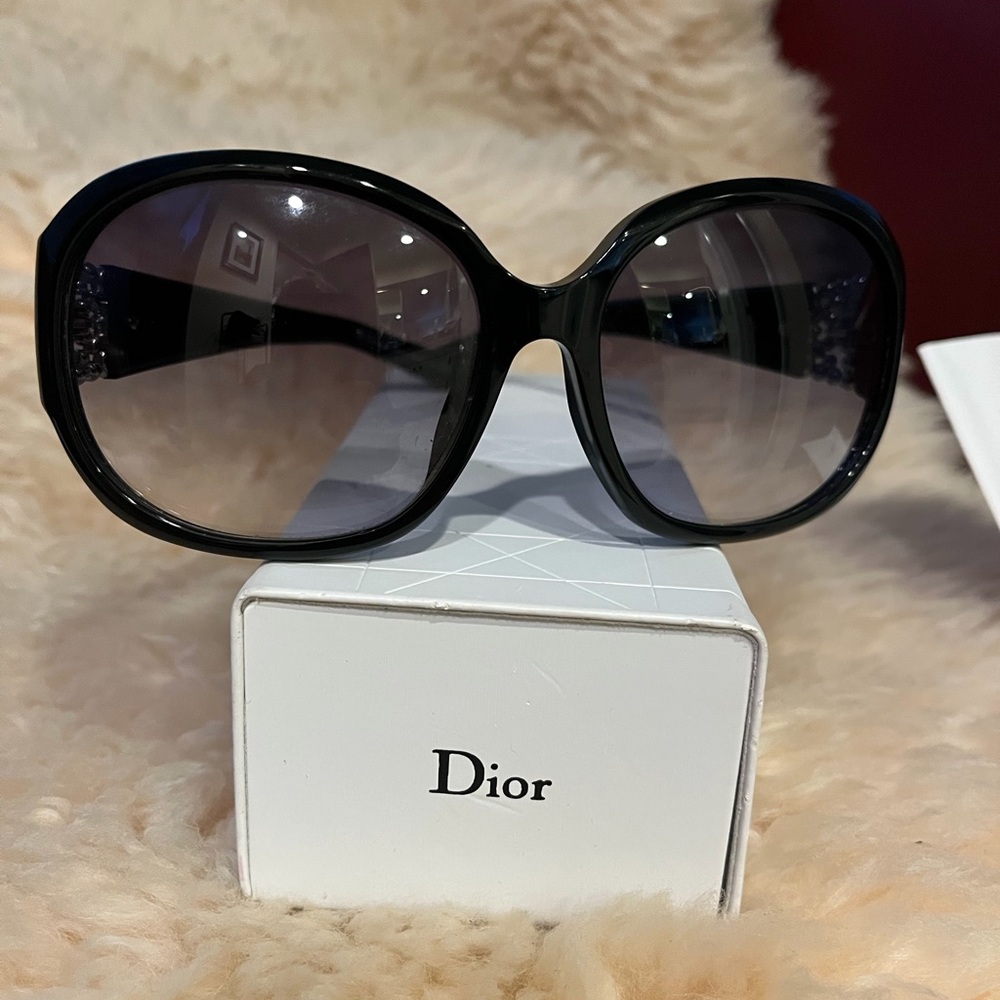 Dior Black Sunglasses with Crystal Accents - Picture 3 of 12